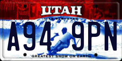UT license plate A949PN