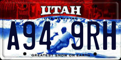 UT license plate A949RH