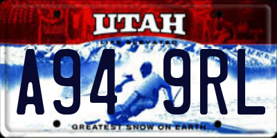UT license plate A949RL