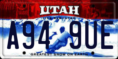 UT license plate A949UE