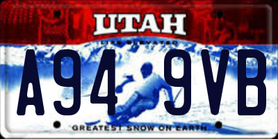 UT license plate A949VB