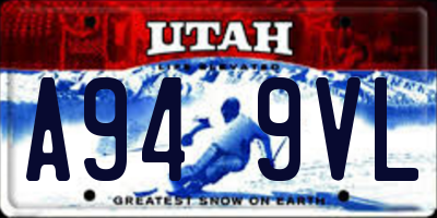 UT license plate A949VL