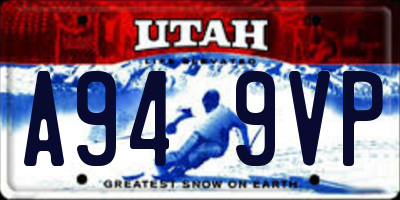 UT license plate A949VP