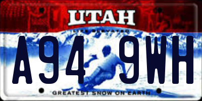 UT license plate A949WH