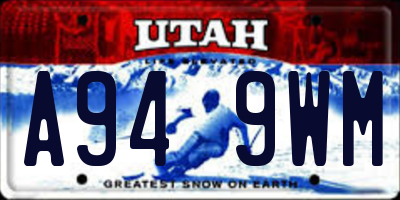 UT license plate A949WM