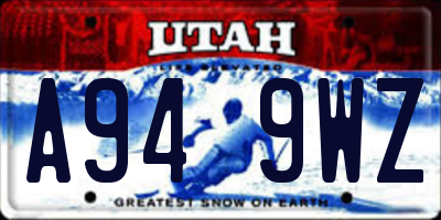 UT license plate A949WZ