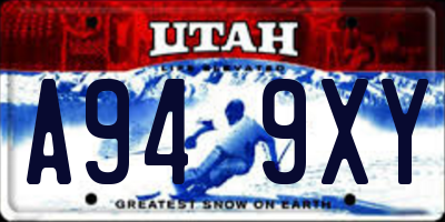 UT license plate A949XY