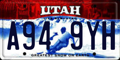 UT license plate A949YH