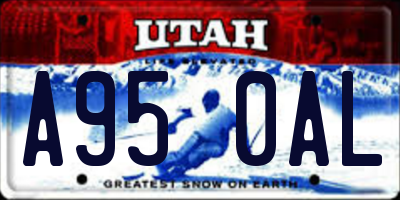 UT license plate A950AL
