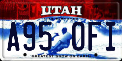 UT license plate A950FI