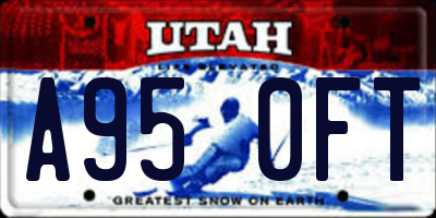 UT license plate A950FT