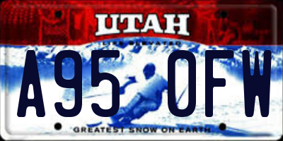 UT license plate A950FW