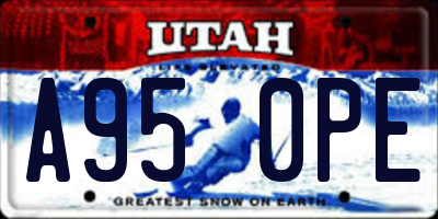 UT license plate A950PE