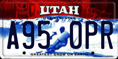 UT license plate A950PR
