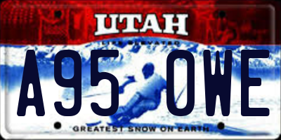 UT license plate A950WE
