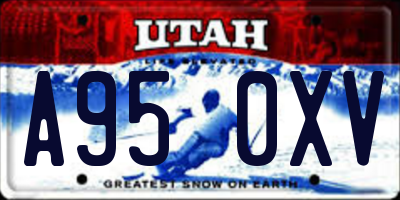 UT license plate A950XV