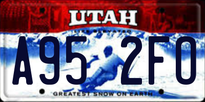 UT license plate A952FO