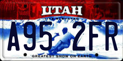 UT license plate A952FR