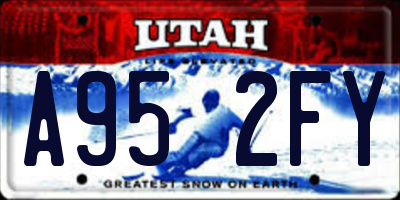 UT license plate A952FY
