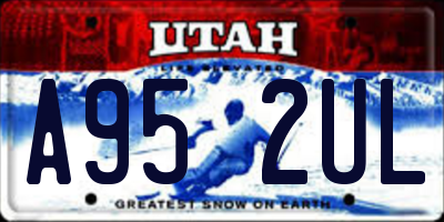 UT license plate A952UL