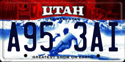 UT license plate A953AI