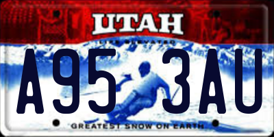 UT license plate A953AU