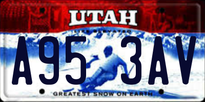 UT license plate A953AV