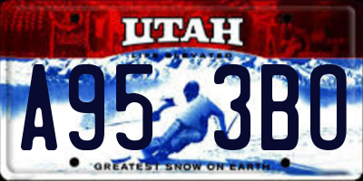 UT license plate A953BO