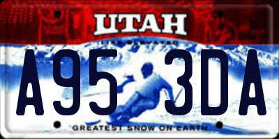 UT license plate A953DA