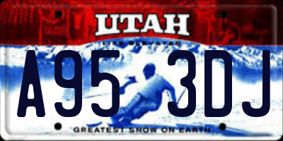 UT license plate A953DJ