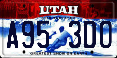 UT license plate A953DO