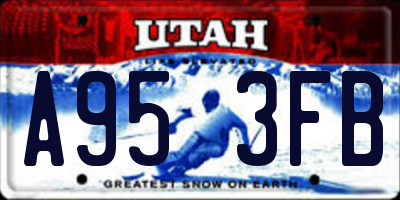 UT license plate A953FB