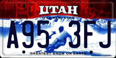 UT license plate A953FJ