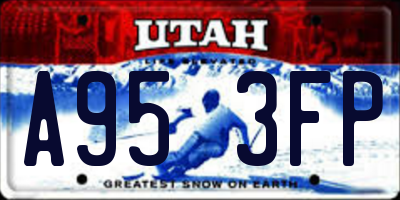 UT license plate A953FP