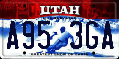 UT license plate A953GA