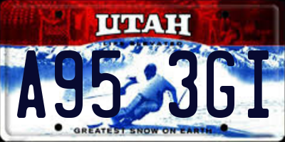 UT license plate A953GI