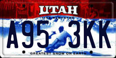 UT license plate A953KK