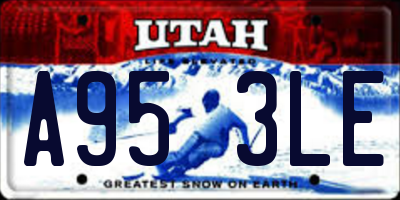 UT license plate A953LE