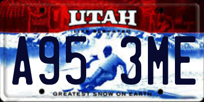 UT license plate A953ME