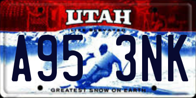 UT license plate A953NK