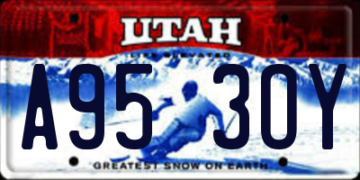 UT license plate A953OY