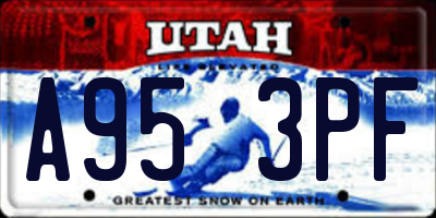 UT license plate A953PF