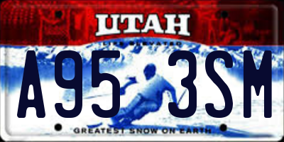 UT license plate A953SM