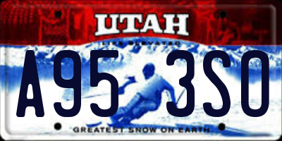 UT license plate A953SO