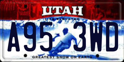 UT license plate A953WD