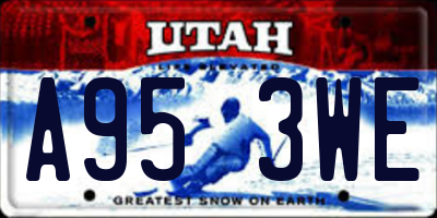 UT license plate A953WE