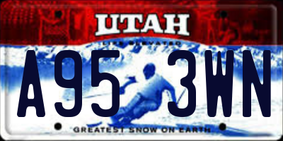 UT license plate A953WN