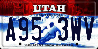 UT license plate A953WV