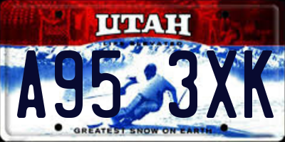 UT license plate A953XK