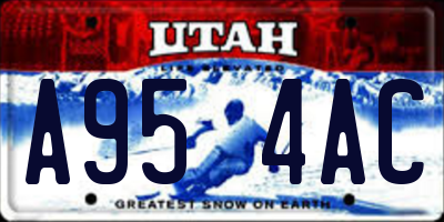 UT license plate A954AC